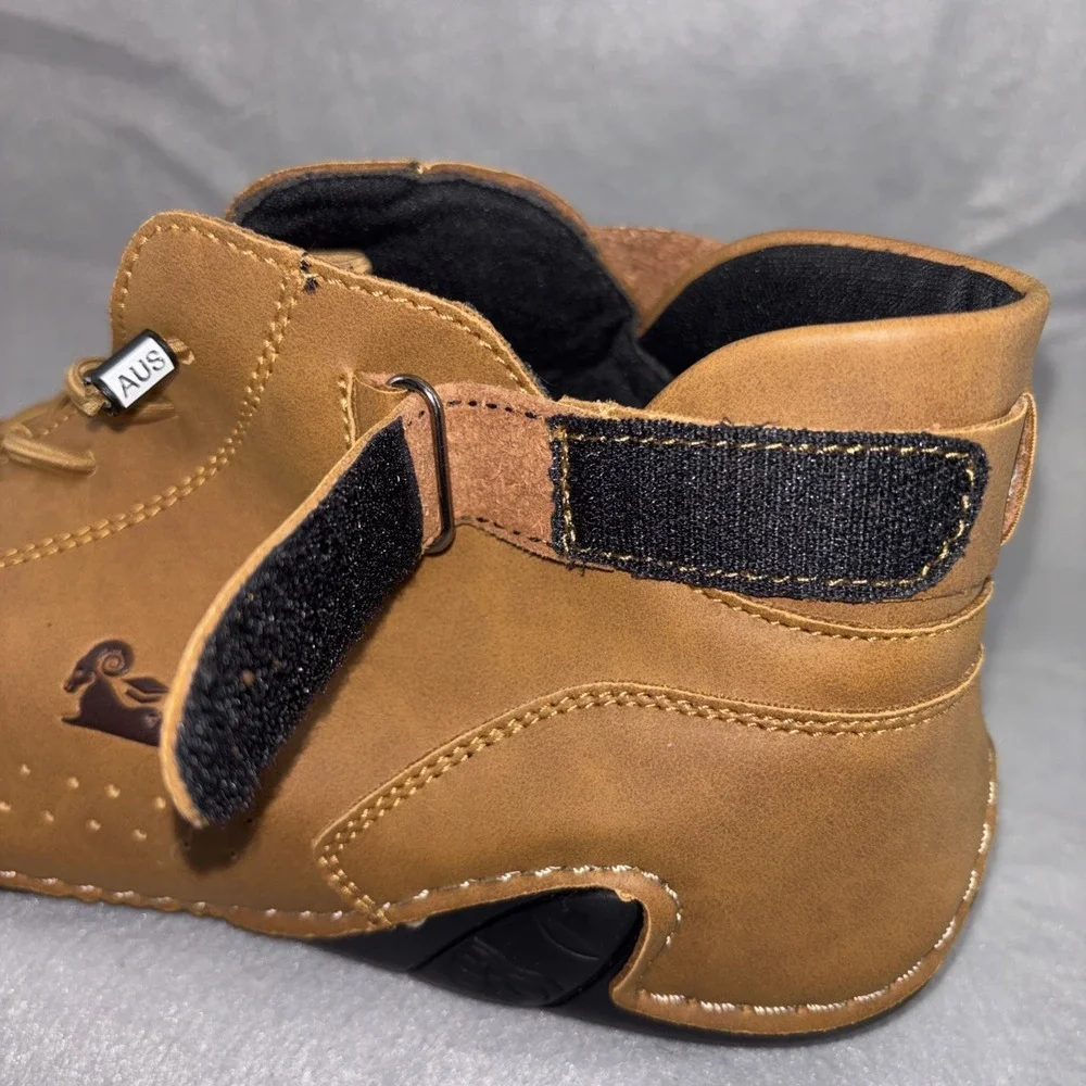 LDECK Brown Leather High Top Martin Sport Shoes Men's US 11 EU 45 Worn Twice‎
